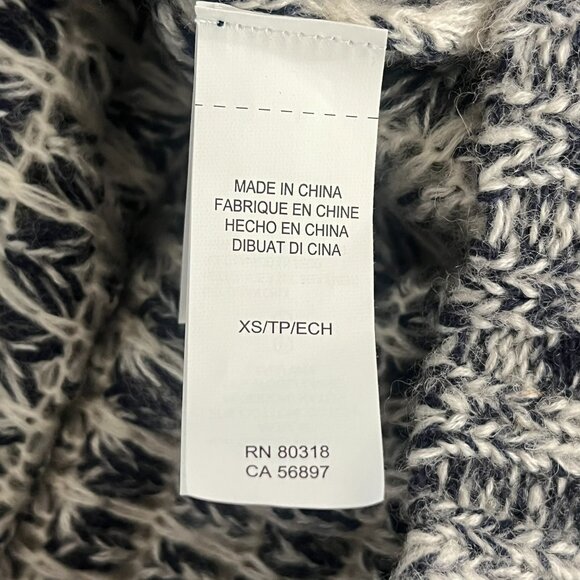 Lucky Brand Pullover Wool Blend Cable Knit Sweater XS Blue Gray Roll Neck - Picture 9 of 14